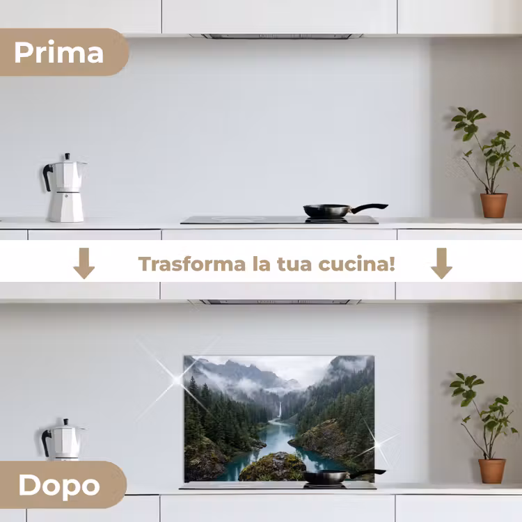 Paraschizzi cucina - Cascata - Alberi - Montagne — 7