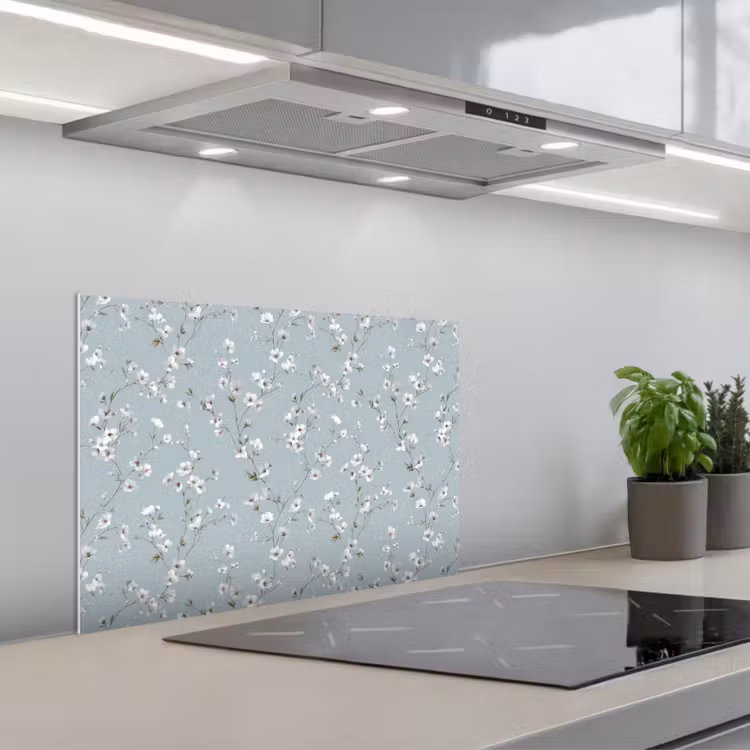 Paraschizzi cucina - Classico - Fiori - Blu — 1