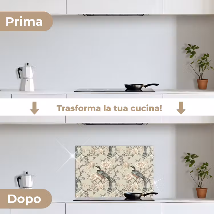 Paraschizzi cucina - Fiore - Uccello - Colorato — 7