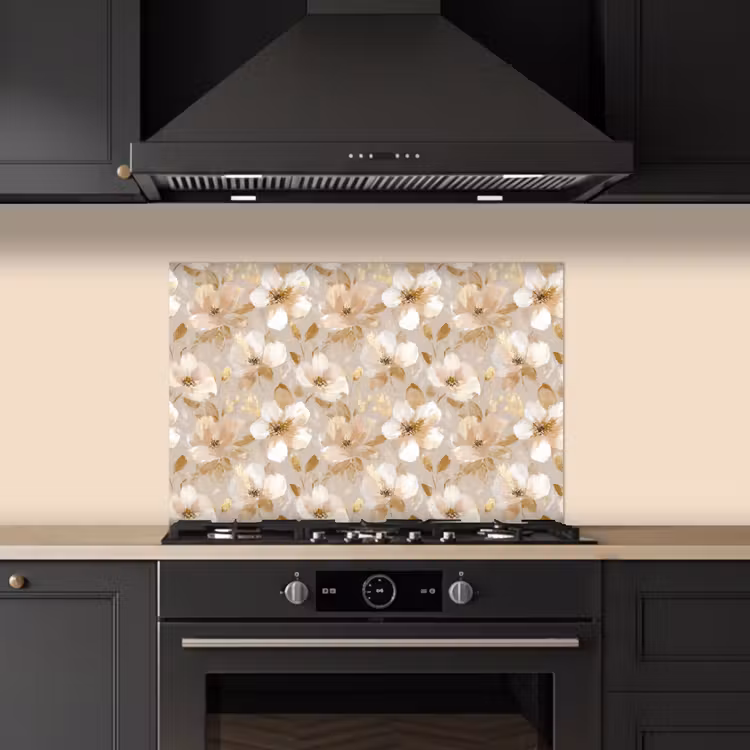Paraschizzi cucina - Fiori - artistici - Oro — 5