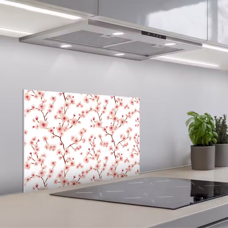 Paraschizzi cucina - Fiori di ciliegio - Rami - Rosa — 1