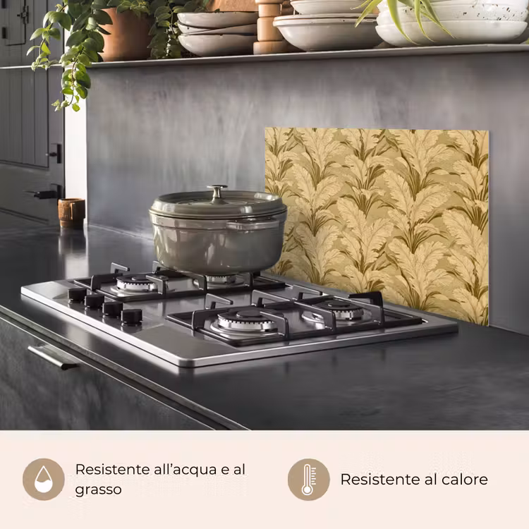 Paraschizzi cucina - Foglie di palma - Classico - Verde — 2