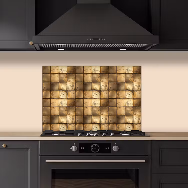 Paraschizzi cucina - Geometrico - Piastrelle - Oro — 5