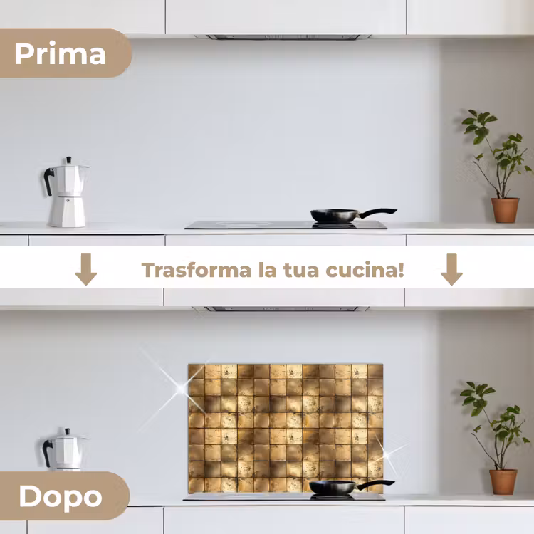 Paraschizzi cucina - Geometrico - Piastrelle - Oro — 7