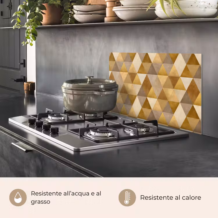 Paraschizzi cucina - Geometrico - Triangolo - Oro — 2