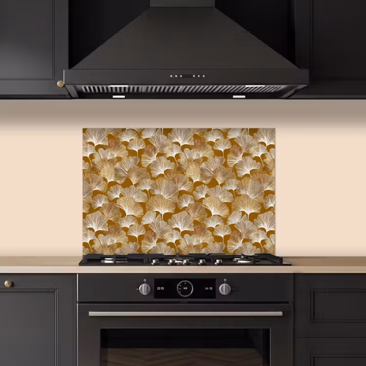 Paraschizzi cucina - Ginkgo - Foglie - Oro — 5