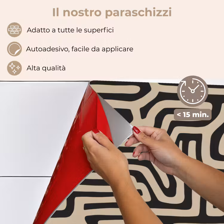 Paraschizzi cucina - Grafica - Linee - Nero — 4
