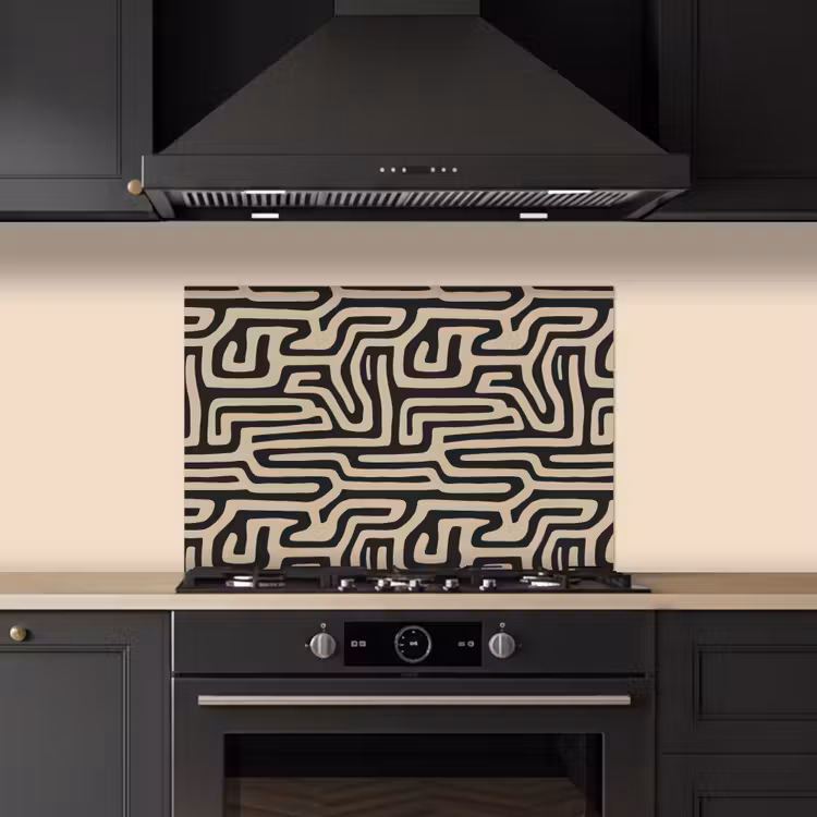 Paraschizzi cucina - Grafica - Linee - Nero — 5