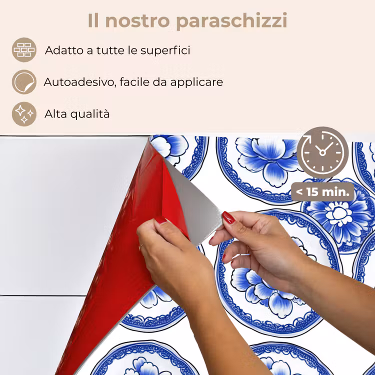 Paraschizzi cucina - Cerchi - Fiori - Blu — 4