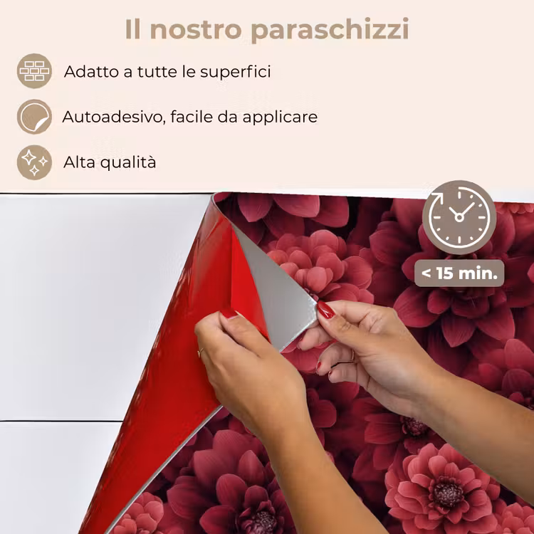 Paraschizzi cucina - Dalie - Fiori - Rosso — 4