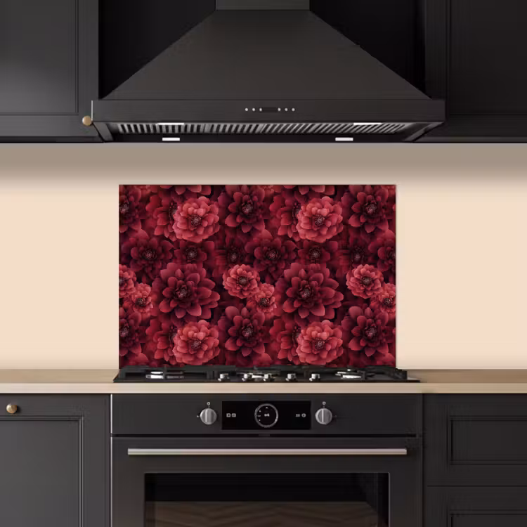 Paraschizzi cucina - Dalie - Fiori - Rosso — 5