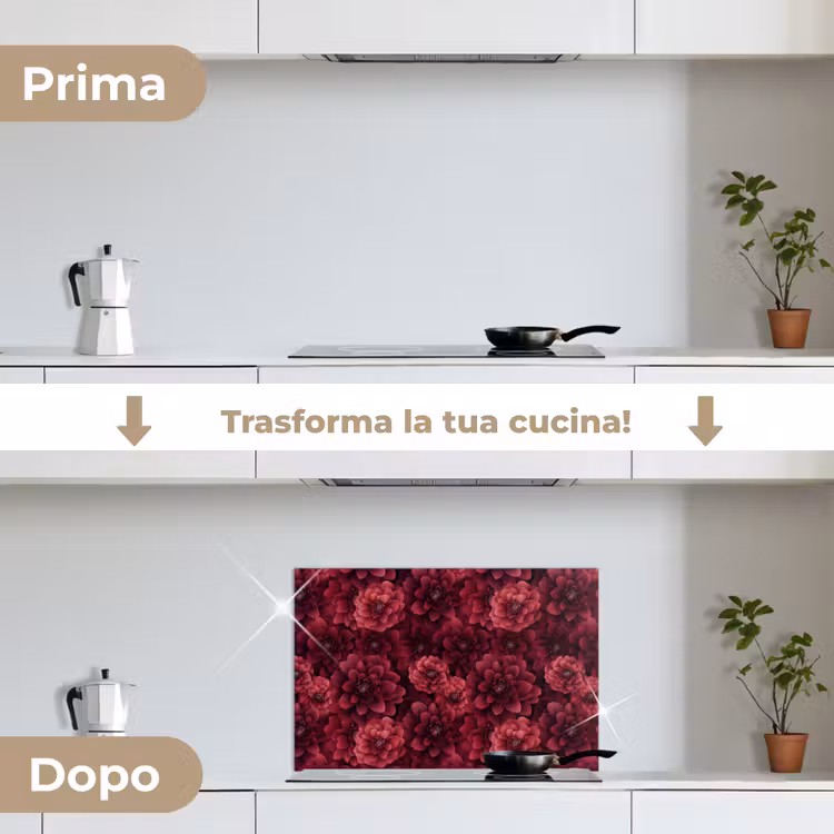 Paraschizzi cucina - Dalie - Fiori - Rosso — 7