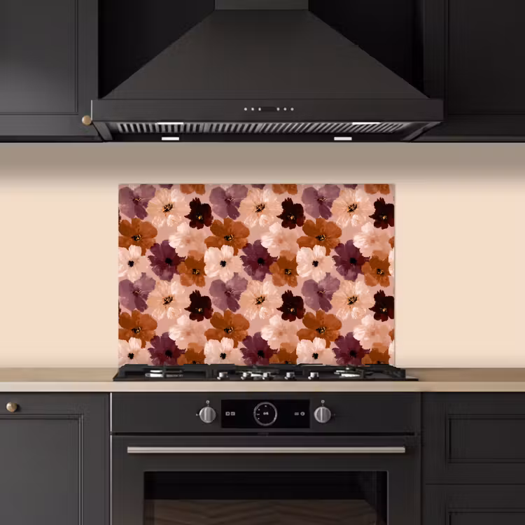 Paraschizzi cucina - Fiori - Astratto - Toni della terra — 5