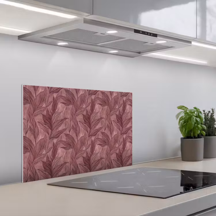 Paraschizzi cucina - Foglie - Motivo - Viola — 1