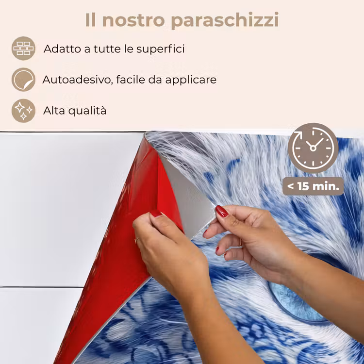 Paraschizzi cucina - Gatto - Motivo - Blu — 4