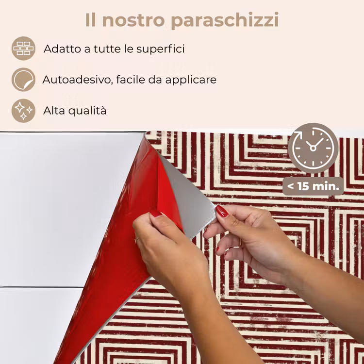 Paraschizzi cucina - Geometrico - Motivo - Rosso — 4
