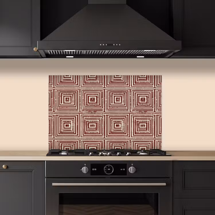 Paraschizzi cucina - Geometrico - Motivo - Rosso — 5