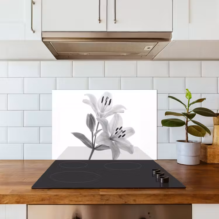 Paraschizzi cucina - Gigli - Elegante - Nero - Bianco — 3