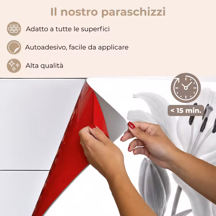 Paraschizzi cucina - Gigli - Elegante - Nero - Bianco — 4