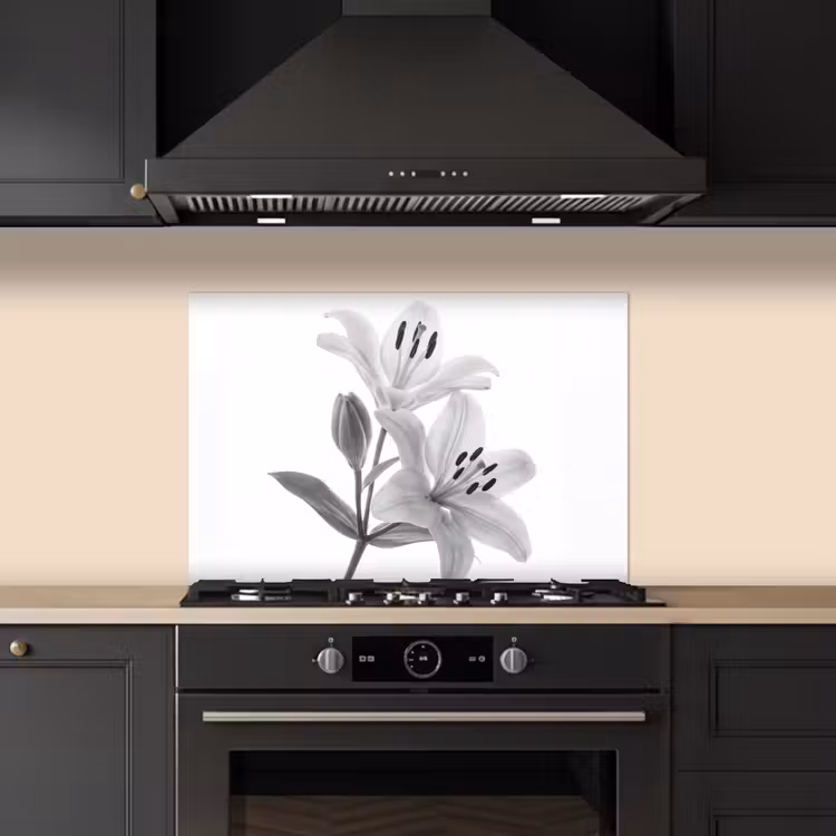 Paraschizzi cucina - Gigli - Elegante - Nero - Bianco — 5