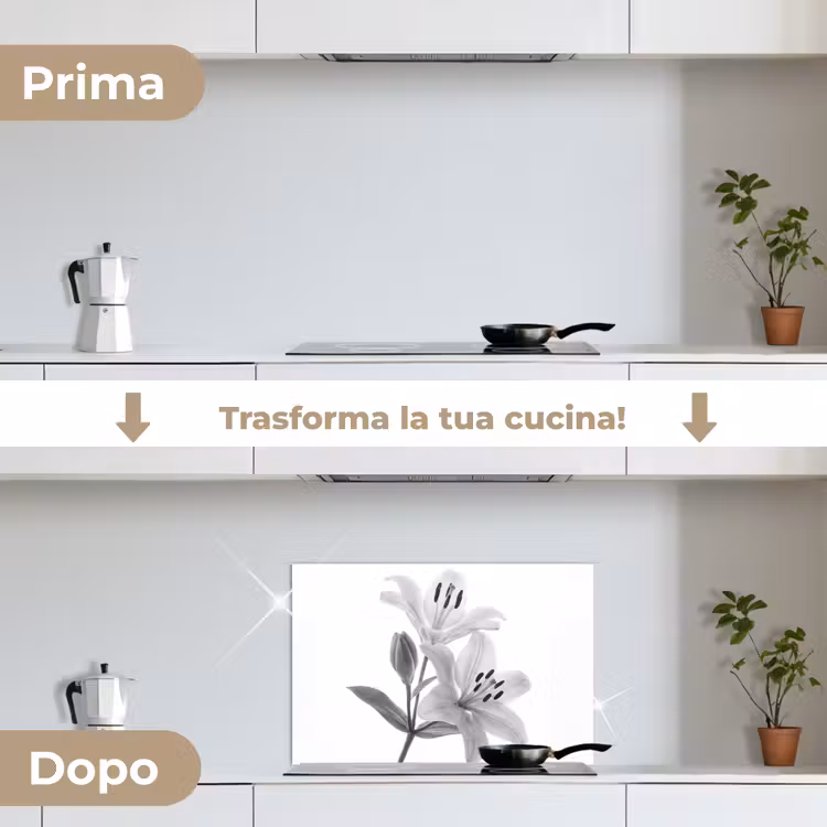 Paraschizzi cucina - Gigli - Elegante - Nero - Bianco — 7