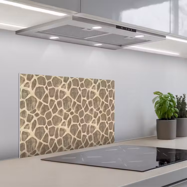 Paraschizzi cucina - Giraffa - Motivo - Beige - Marrone — 1