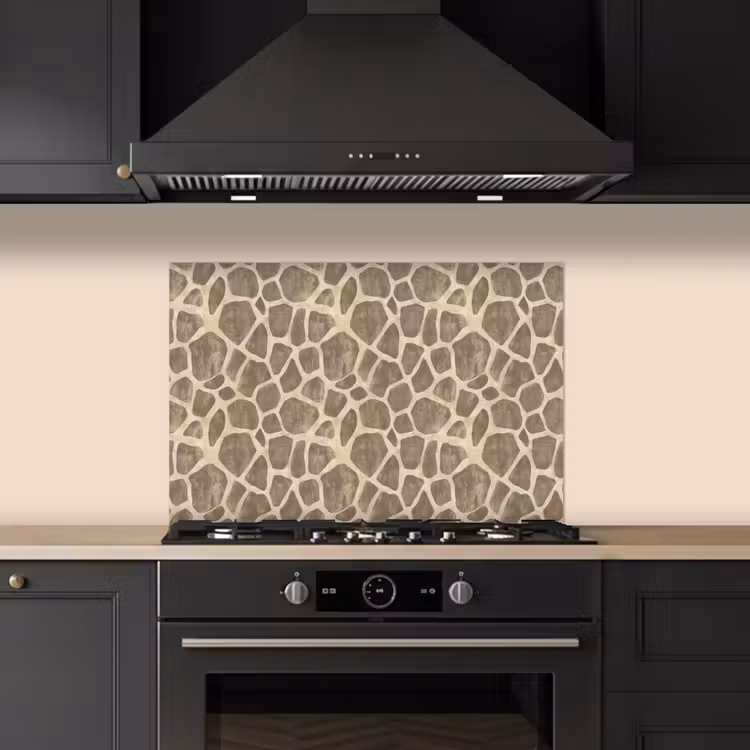 Paraschizzi cucina - Giraffa - Motivo - Beige - Marrone — 5