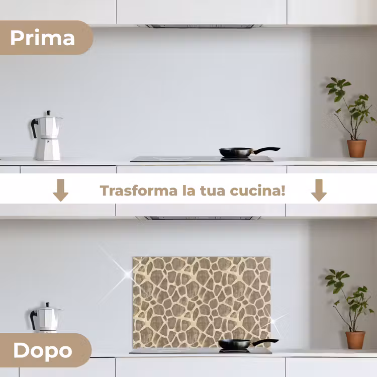 Paraschizzi cucina - Giraffa - Motivo - Beige - Marrone — 7