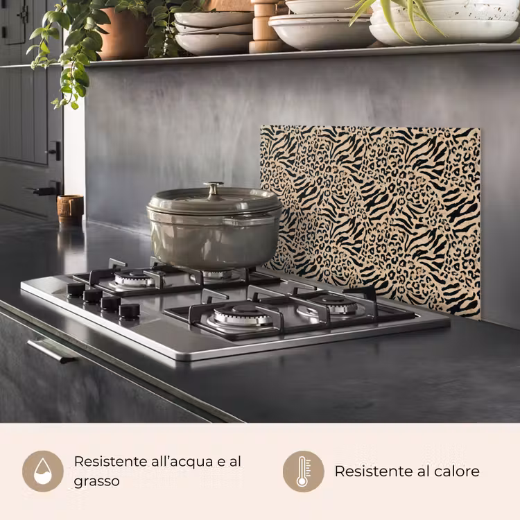 Paraschizzi cucina - Giraffa - Zebra - Motivo - Marrone — 2