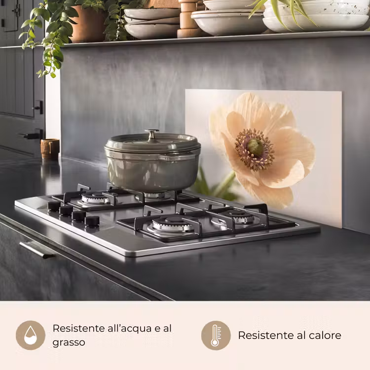 Paraschizzi cucina - Fiore - Minimalista - Verde — 2
