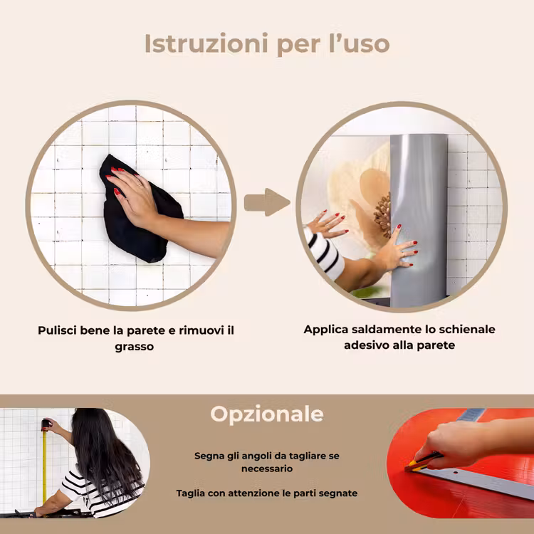 Paraschizzi cucina - Fiore - Minimalista - Verde — 6