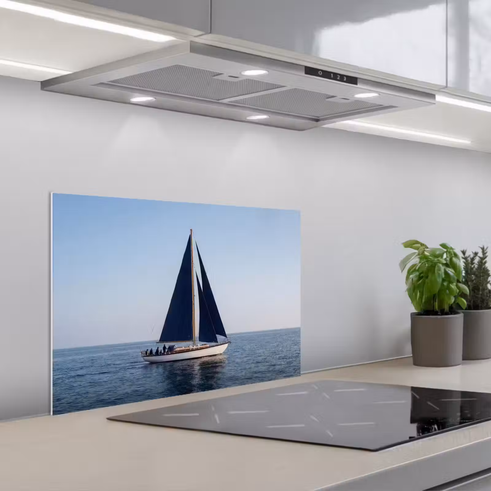 Paraschizzi cucina - Barca a vela - Mare - Blu — 1