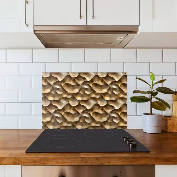 Paraschizzi cucina - Astratto - Antico - Oro — 3