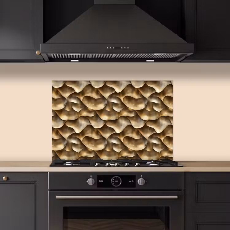 Paraschizzi cucina - Astratto - Antico - Oro — 5