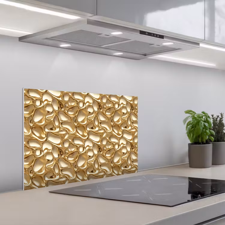 Paraschizzi cucina - Astratto - Moderno - Oro — 1
