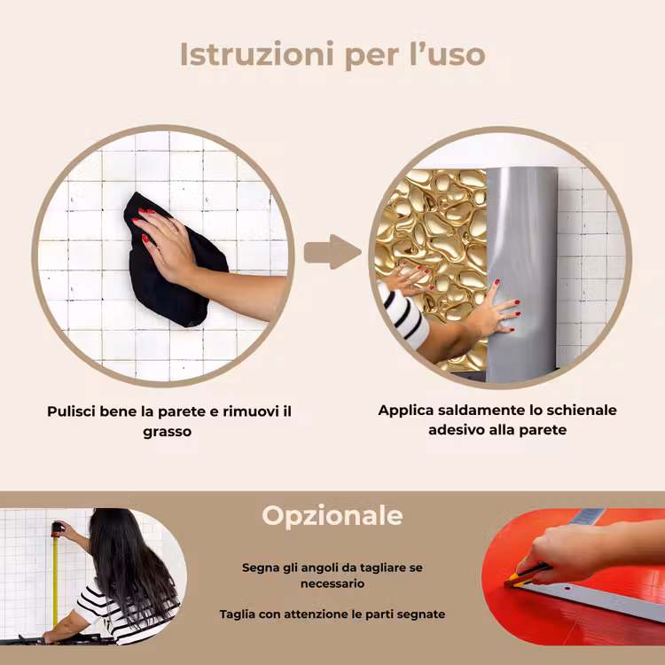 Paraschizzi cucina - Astratto - Moderno - Oro — 6