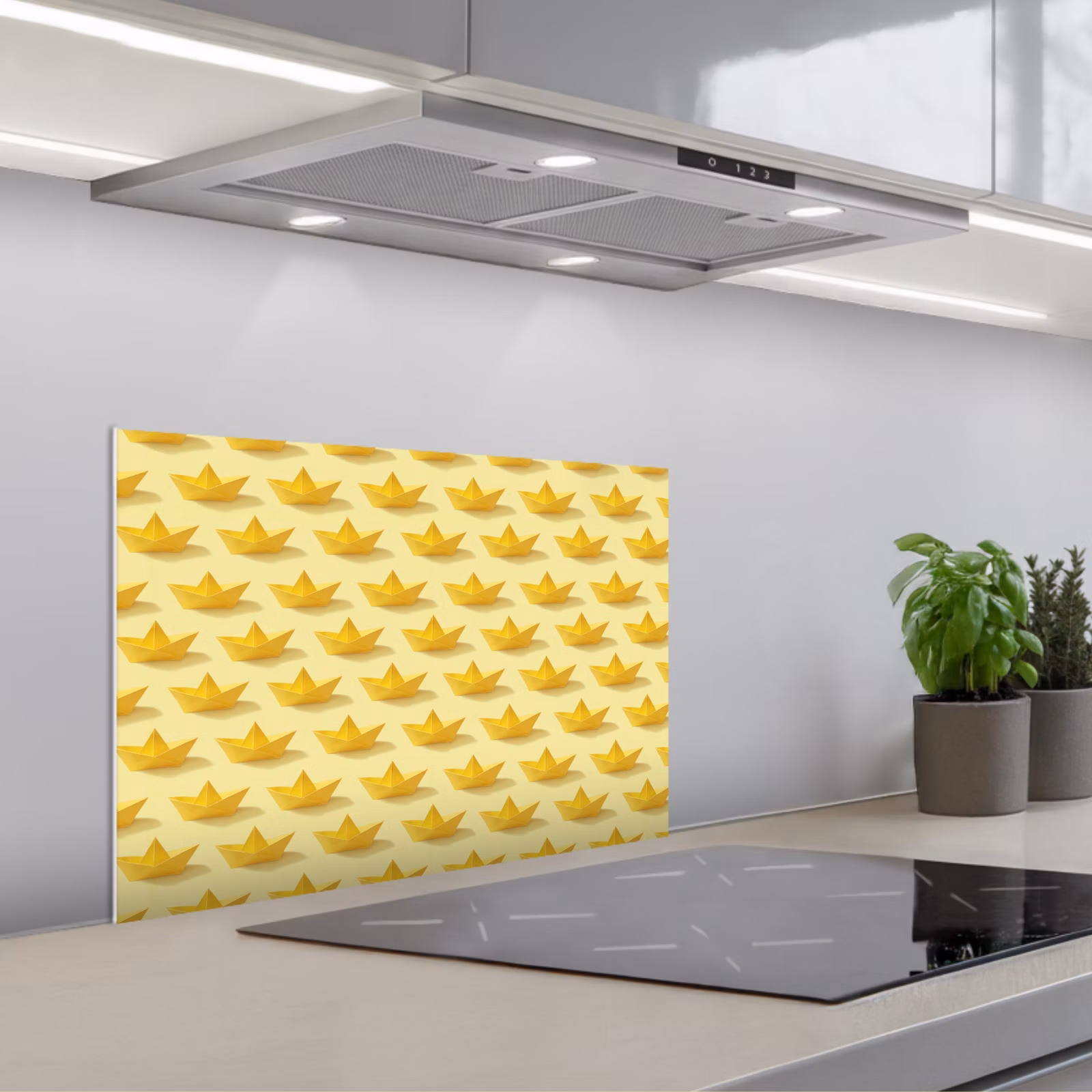 Paraschizzi cucina - Barchette - Origami - Creatività - Giallo — 1