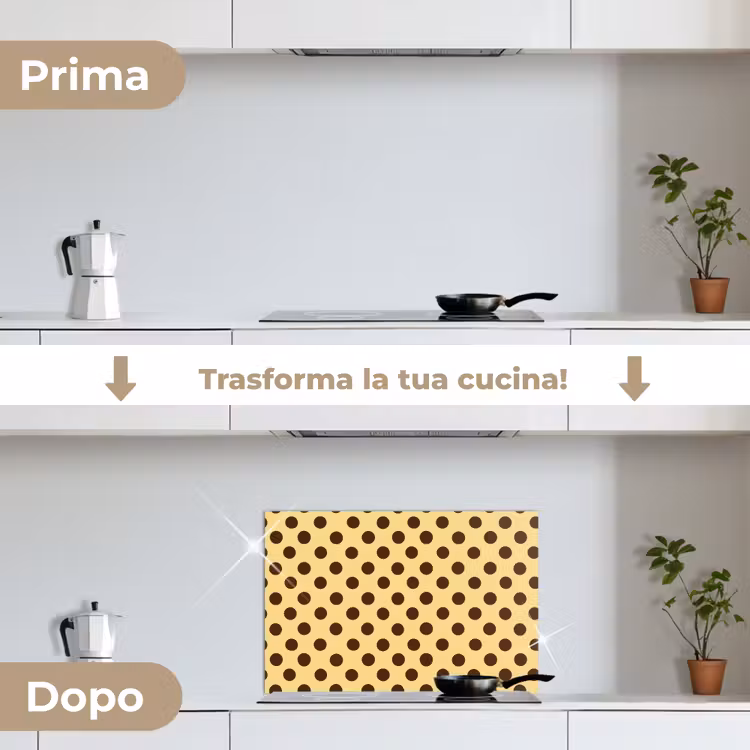 Paraschizzi cucina - A pois - Pois - Retrò - Giallo - Marrone — 7
