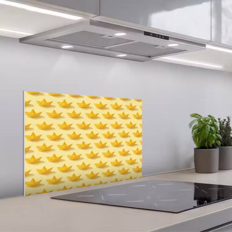 Paraschizzi cucina - Barchette - Origami - Creatività - Giallo — 1