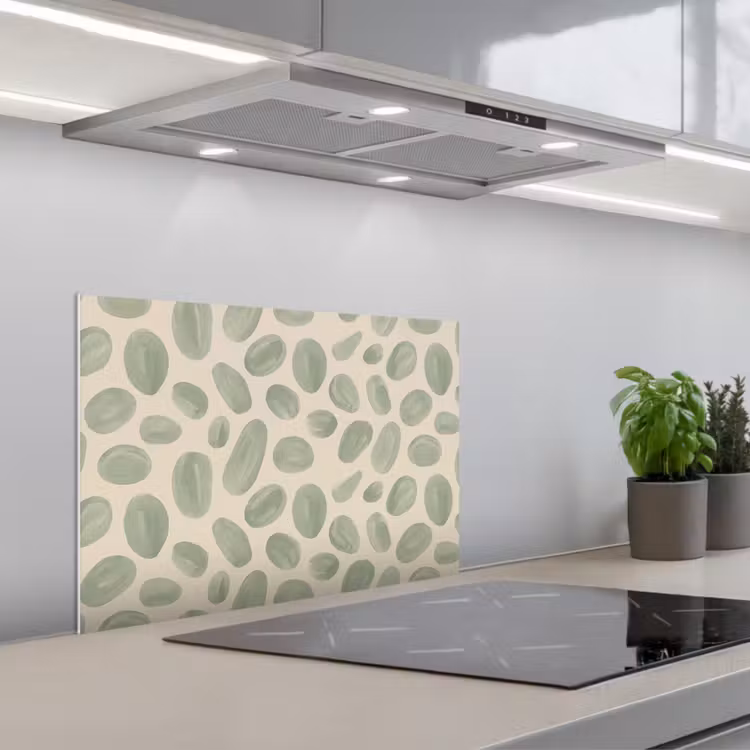 Paraschizzi cucina - Astratto - Motivo - Organico - Verde - Moderno — 1