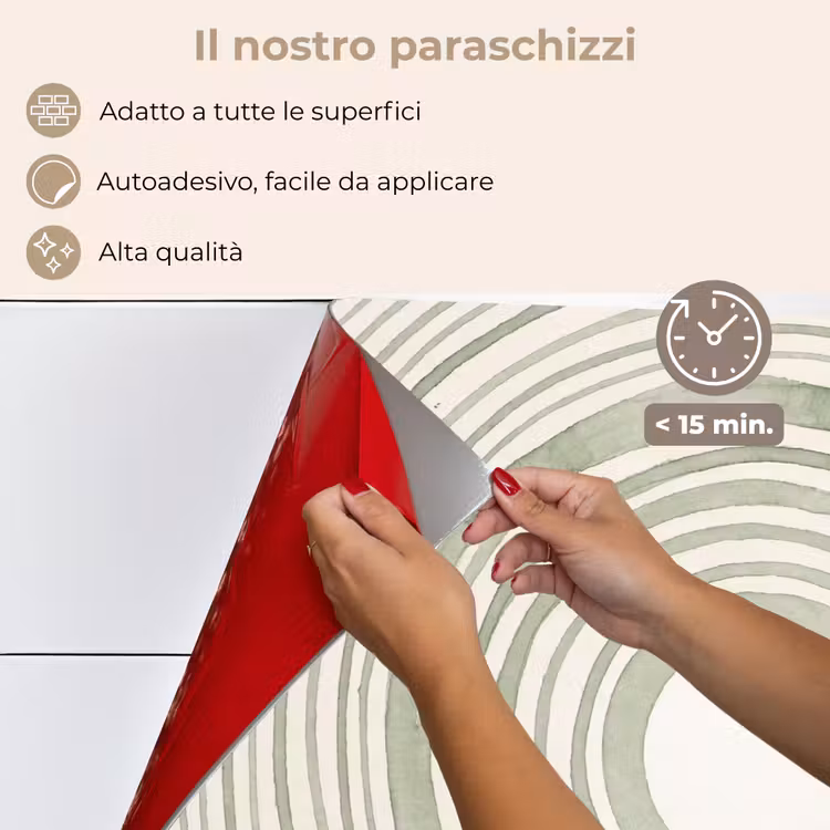 Paraschizzi cucina - Astrazione - Cerchi - Acquerello - Verde - Moderno — 4