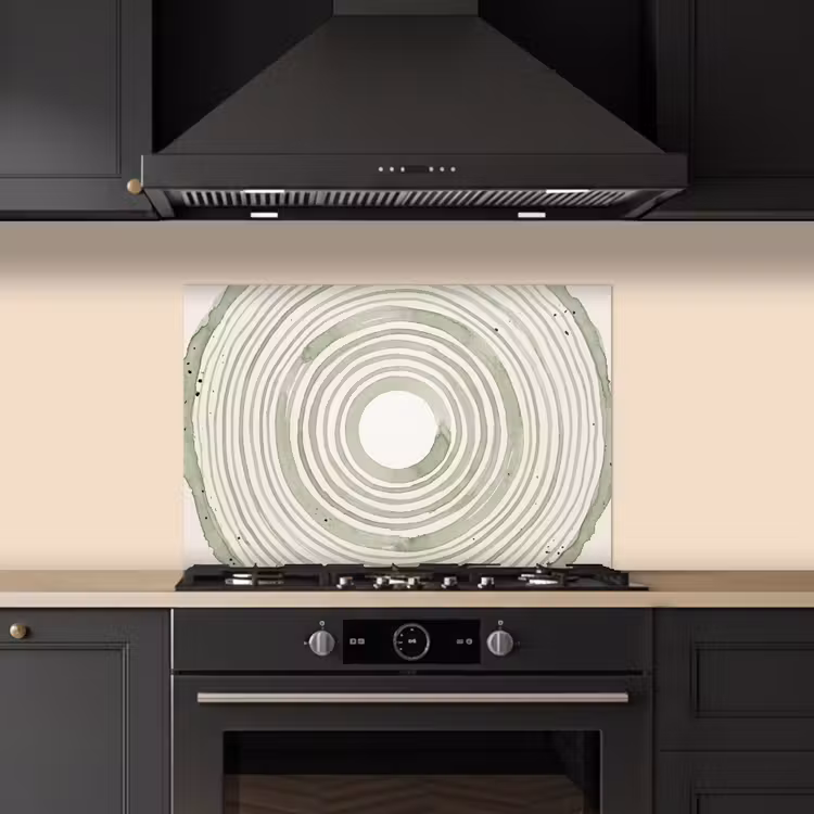 Paraschizzi cucina - Astrazione - Cerchi - Acquerello - Verde - Moderno — 5