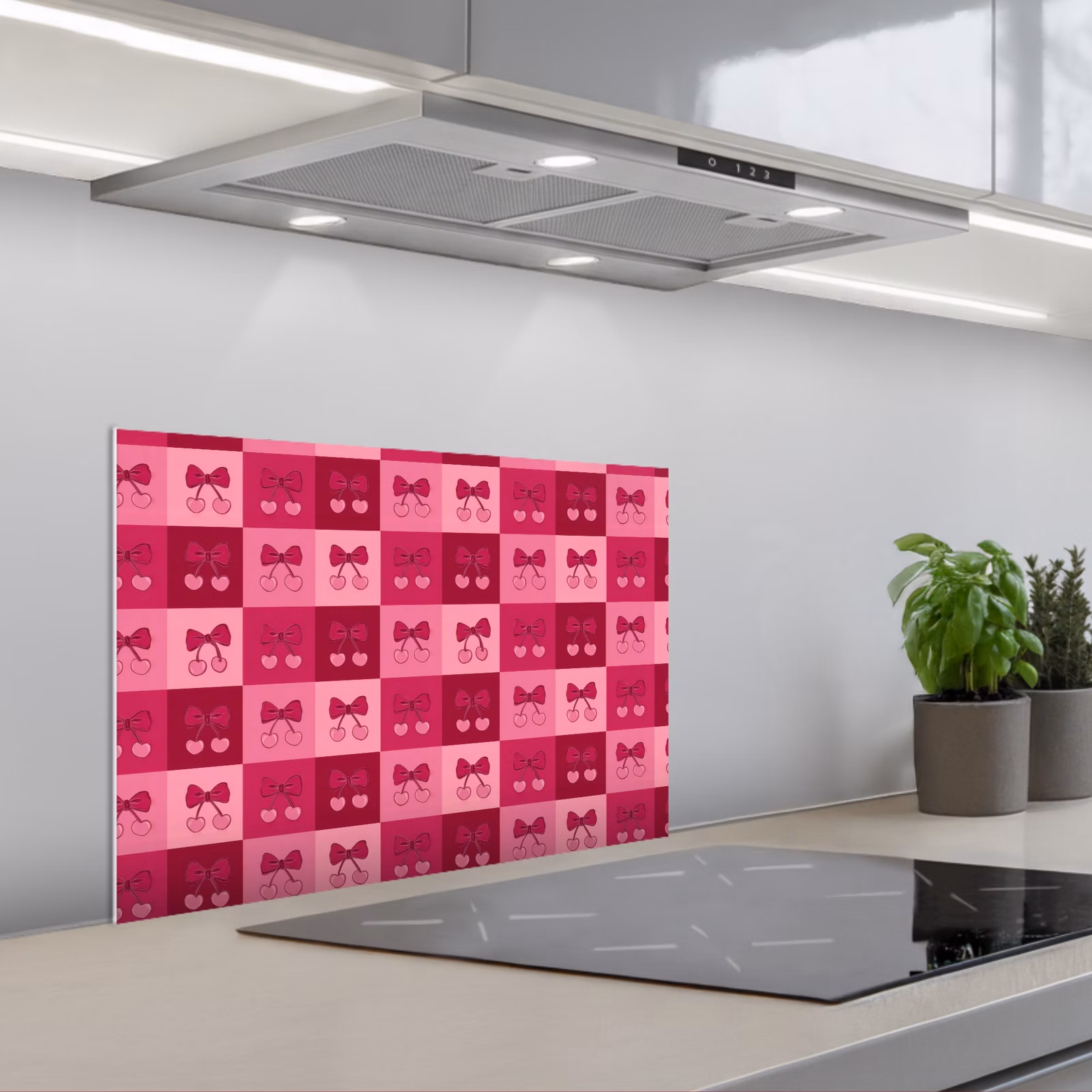 Paraschizzi cucina - Ciliegie - Fiocchi - Allegro - Rosa - Bordeaux — 1