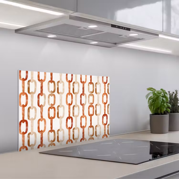 Paraschizzi cucina - Anelli - Motivo - Acquerello - Terracotta — 1