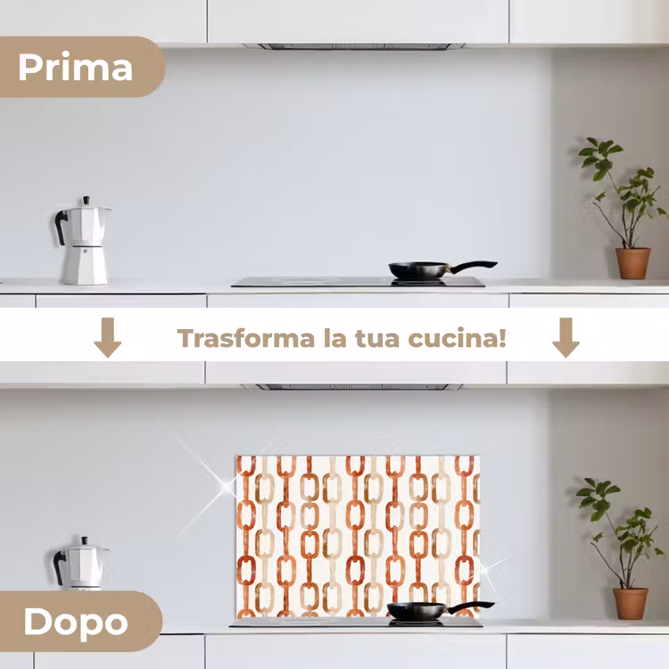 Paraschizzi cucina - Anelli - Motivo - Acquerello - Terracotta — 7