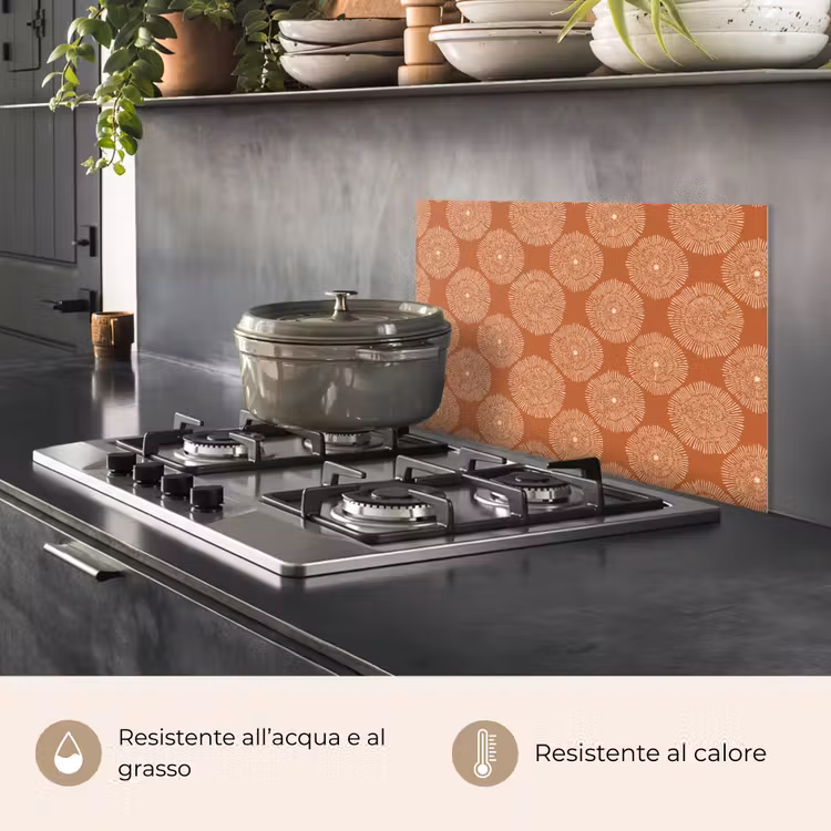 Paraschizzi cucina - Cerchi - Grafica - Motivo - Terracotta — 2