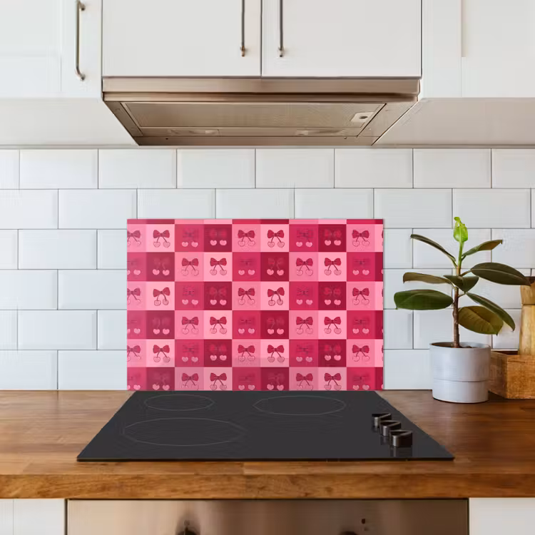 Paraschizzi cucina - Ciliegie - Fiocchi - Allegro - Rosa - Bordeaux — 3
