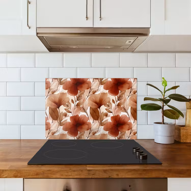 Paraschizzi cucina - Fiori - Acquerello - Botanico - Terracotta — 3