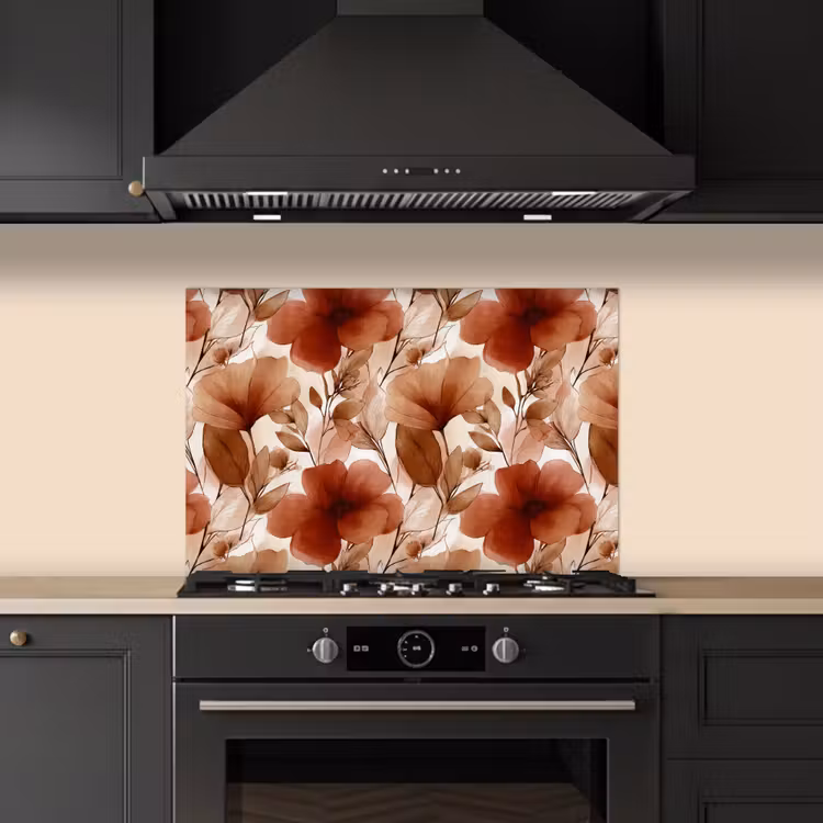 Paraschizzi cucina - Fiori - Acquerello - Botanico - Terracotta — 5