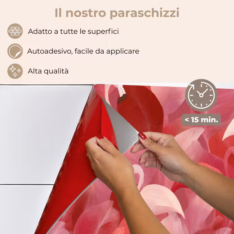 Paraschizzi cucina - Flamingo - Botanico - Elegante - Rosa - Rosso — 4